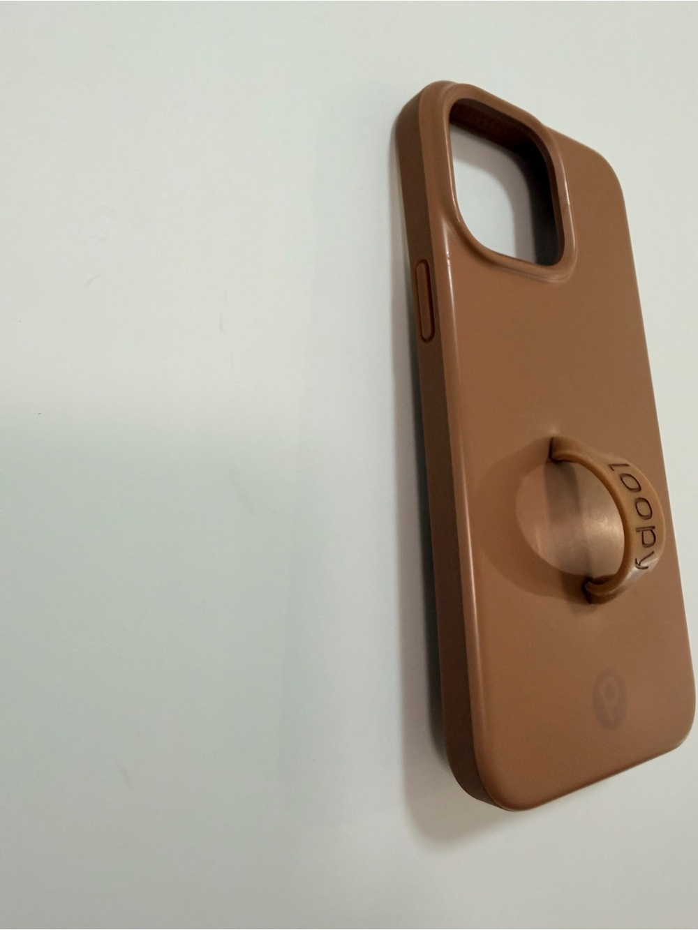 Loopy Case iPhone 15 Promax Brown Silicone Phone Case with Built-In Strap - Picture 5 of 7